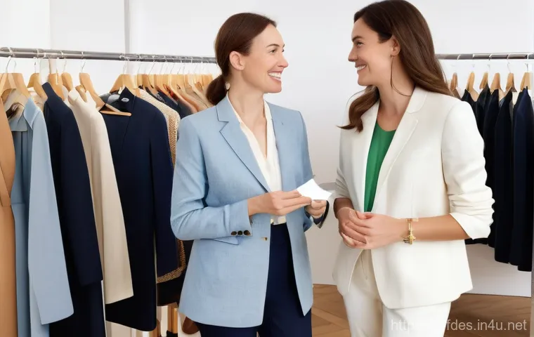 패션 코디네이터의 지속 가능 패션 계획 - **Prompt:** A female fashion coordinator, in her late 30s, elegantly dressed in a tailored linen bla...