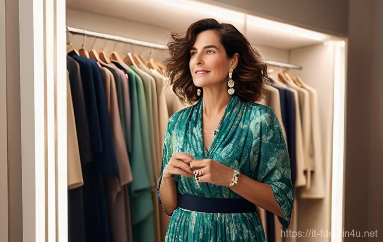 패션 코디네이터와 의류 관리법 - **Prompt:** A stylish Italian woman, aged 30-35, with a radiant smile, standing proudly in front of ...