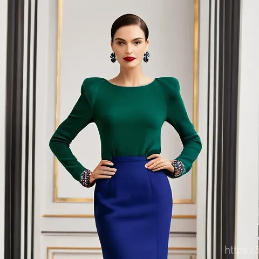 패션 코디네이터가 추천하는 최신 코디 기술 - **Prompt:** A confident and elegant female model, in her late 20s, is captured mid-stride on a sun-d...