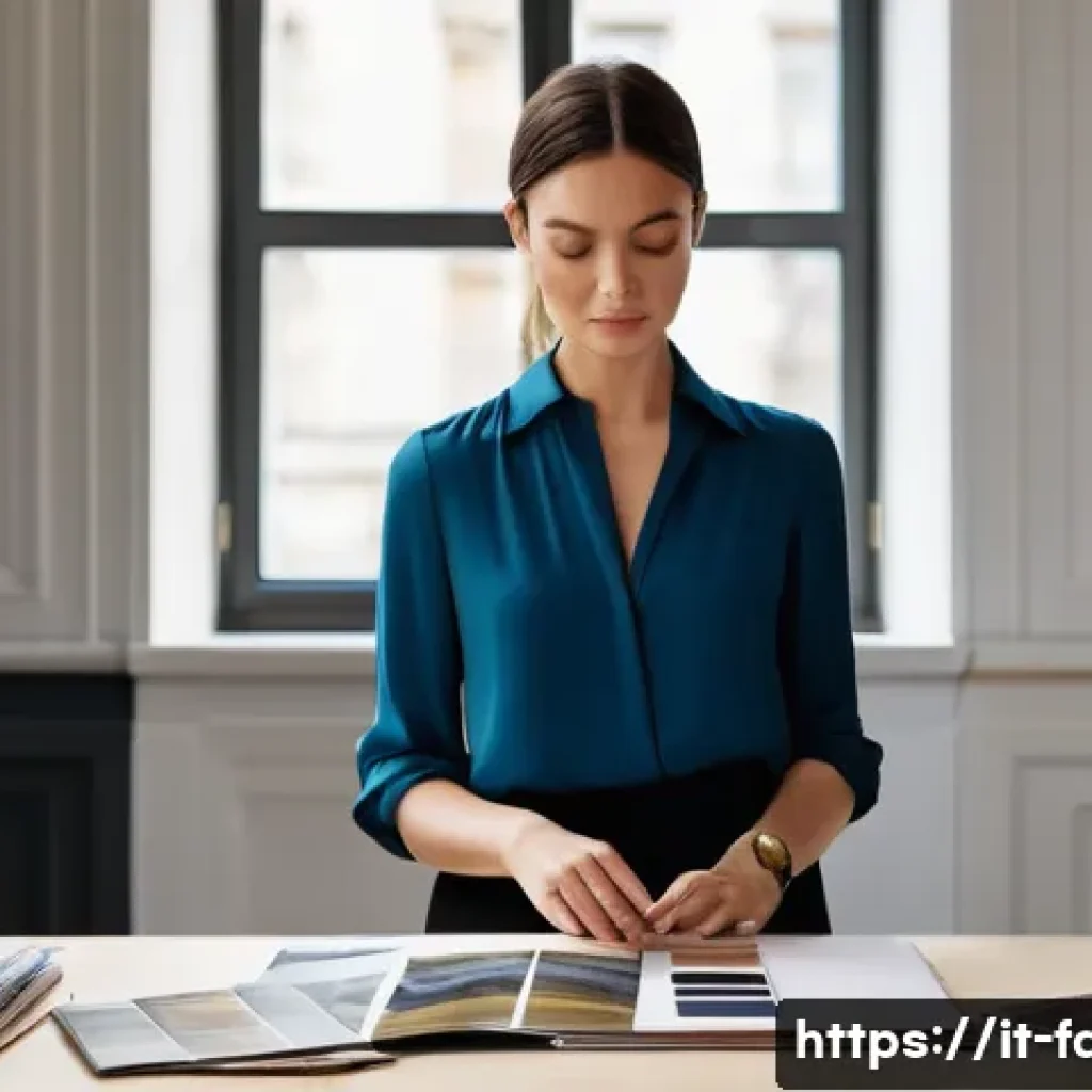 패션 코디네이터로 빠르게 자리 잡는 법 - **Prompt:** A discerning female fashion coordinator in her mid-30s, professionally dressed in tailor...