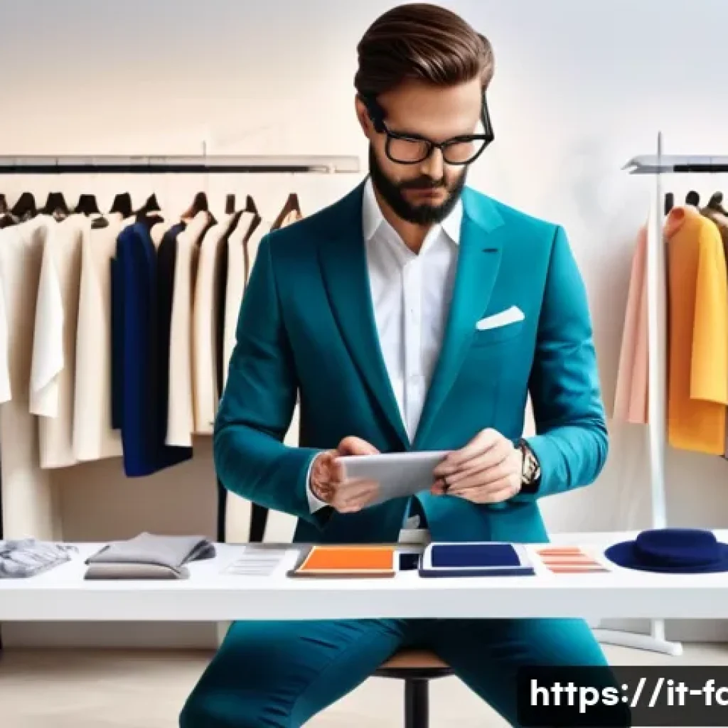 패션 코디네이터 인터뷰 질문과 답변 - A stylish fashion coordinator in a modern Milanese studio, surrounded by racks of high-end Italian d...