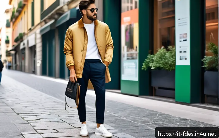 패션 코디네이터의 포지셔닝 전략 - A sophisticated fashion coordinator in Milan styling a young adult client with a trendy streetwear o...