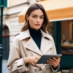 Home 21 패션 코디네이터가 알아야 할 패션 마케팅 - A stylish female fashion coordinator in a modern Italian urban setting, wearing a chic minimalistic ...