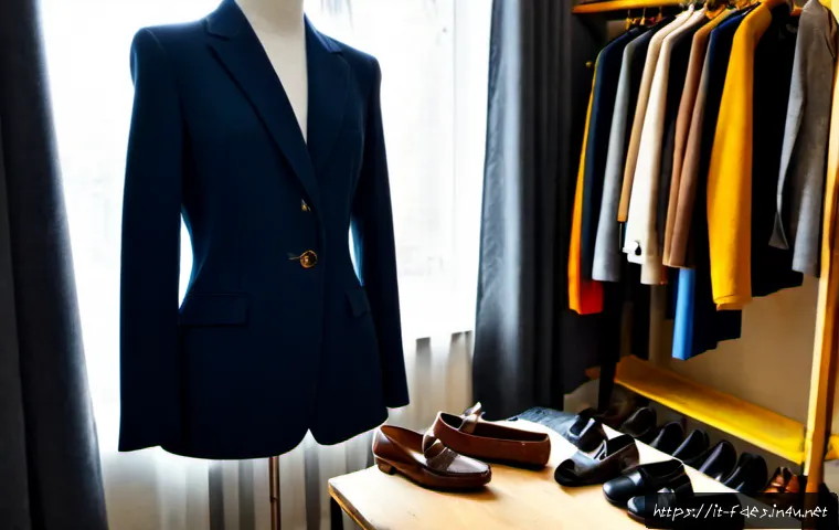 Home 17 패션 코디네이터 실무 활용 사례 - Photorealistic fashion coordinator at work in a bright Milan studio, an Italian professional arrangi...